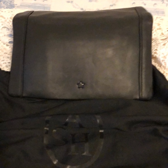 BRAND NEW ASH DOMINO CHAIN FOLDOVER LEATHER CLUTCH - Picture 2 of 3